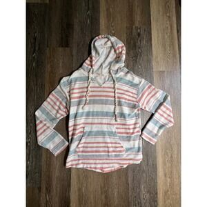 Southern Spirit Hoodie Women Large Multicolor Excellent Striped Baja V-Neck